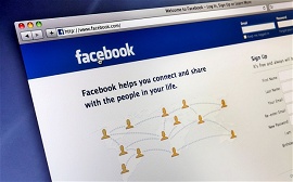 Página online inicial do Facebook